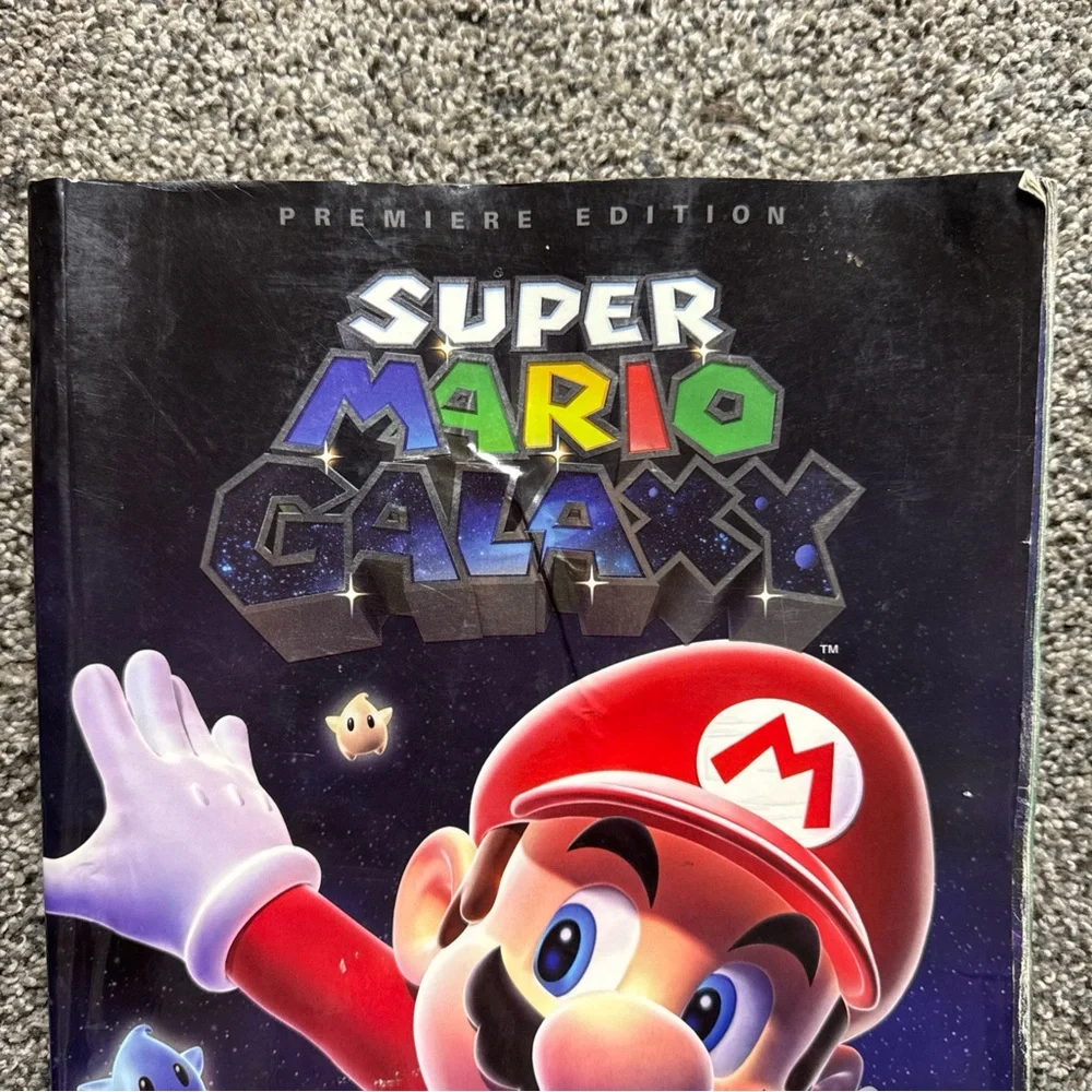 Nintendo Super Mario Galaxy Premiere Edition Strategy Guide Book No Poster Used